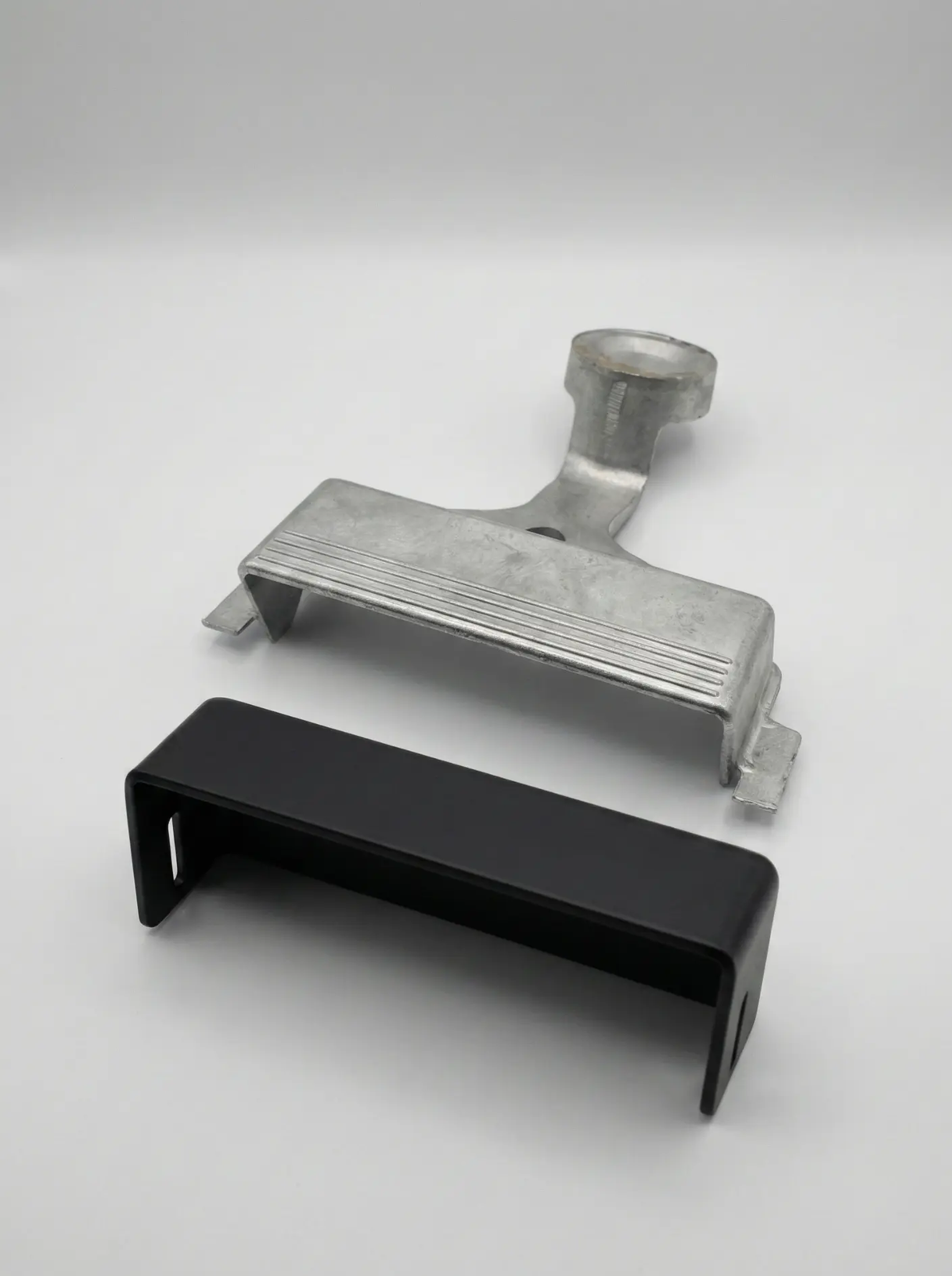 Metal and plastic dual-material components